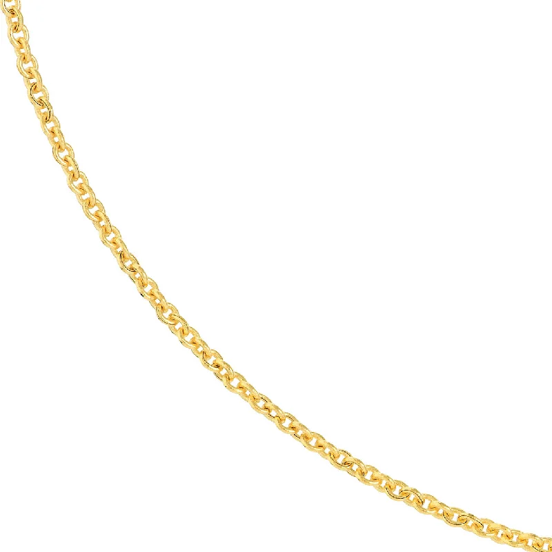 14K Gold 1.45mm Light Cable Chain Necklace with Lobster Lock - Hollow