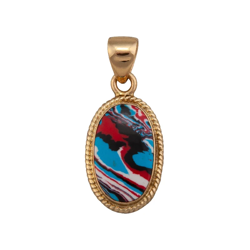 Alchemia Blue Fordite Oval Rope Pendant