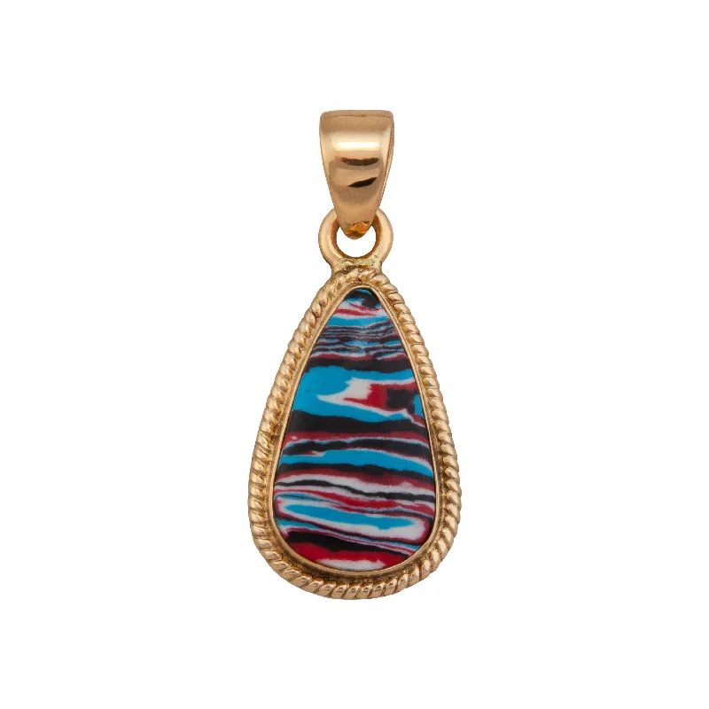 Alchemia Blue Fordite Teardrop Rope Pendant