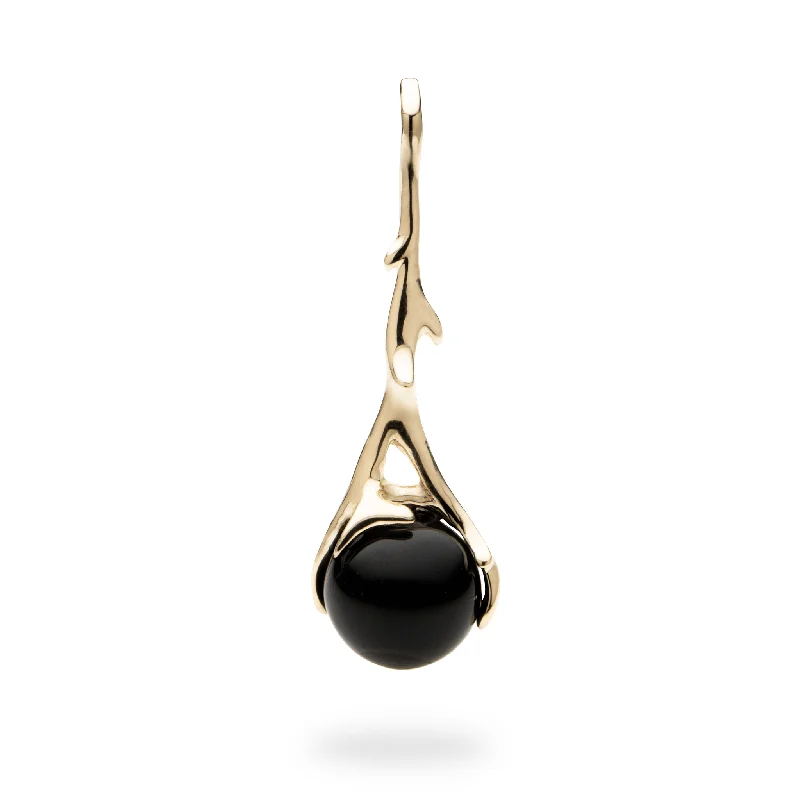 Heritage Black Coral Pendant in Gold - 33mm