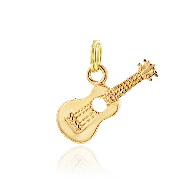 Hawaiian Ukulele Charm in 14K Yellow or White Gold