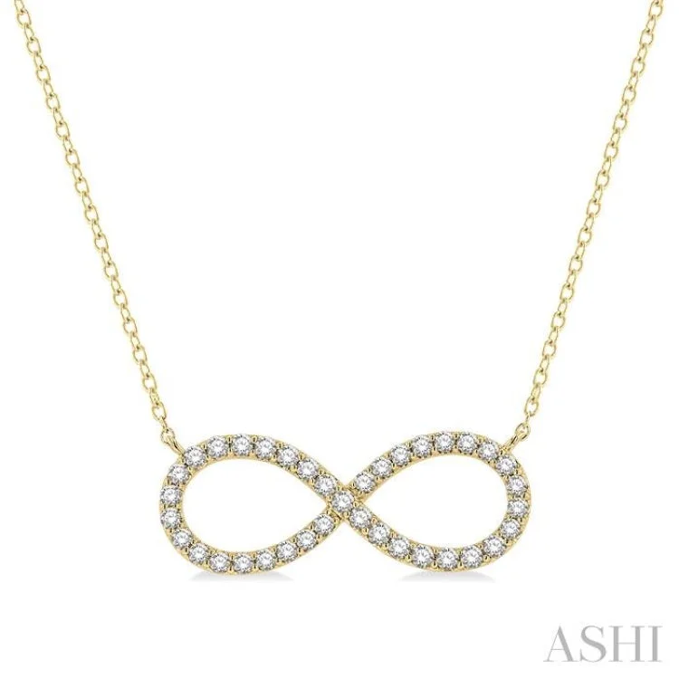 1 Ctw Round Cut Diamond Infinity Necklace in 14K Yellow Gold