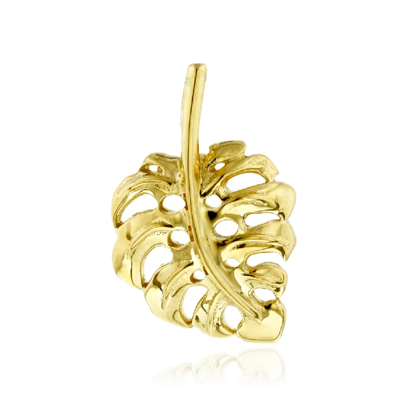 Monstera Leaf Pendant in 14K or 18K Gold [small, medium or large]