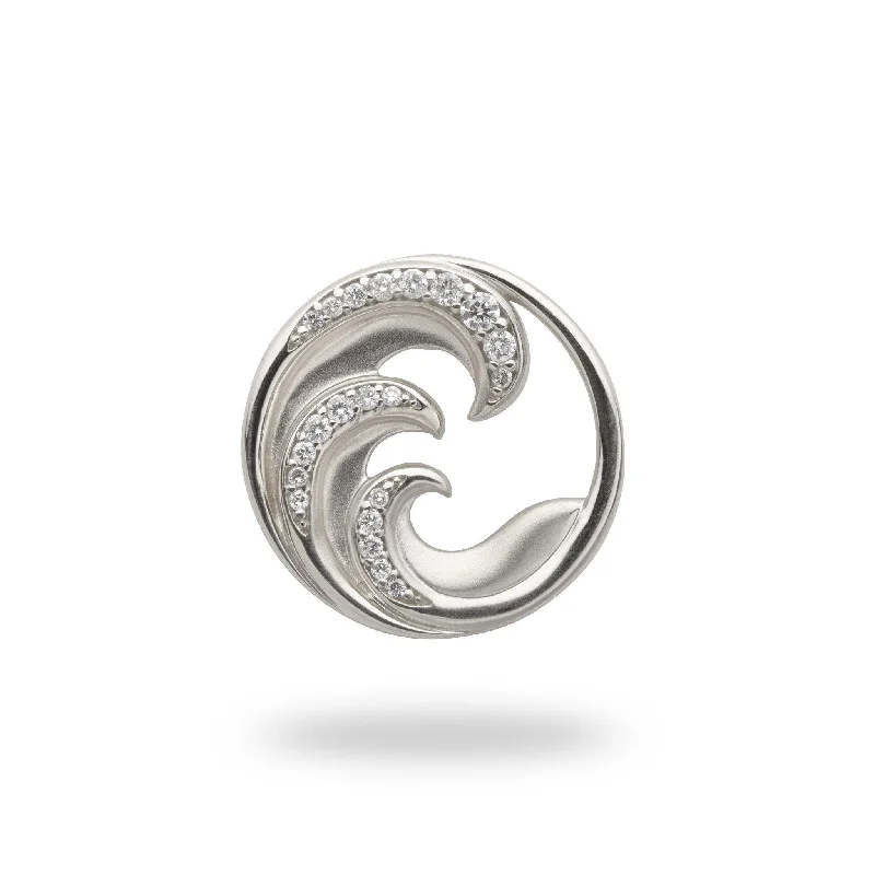 Nalu Pendant in White Gold with Diamonds - 18mm