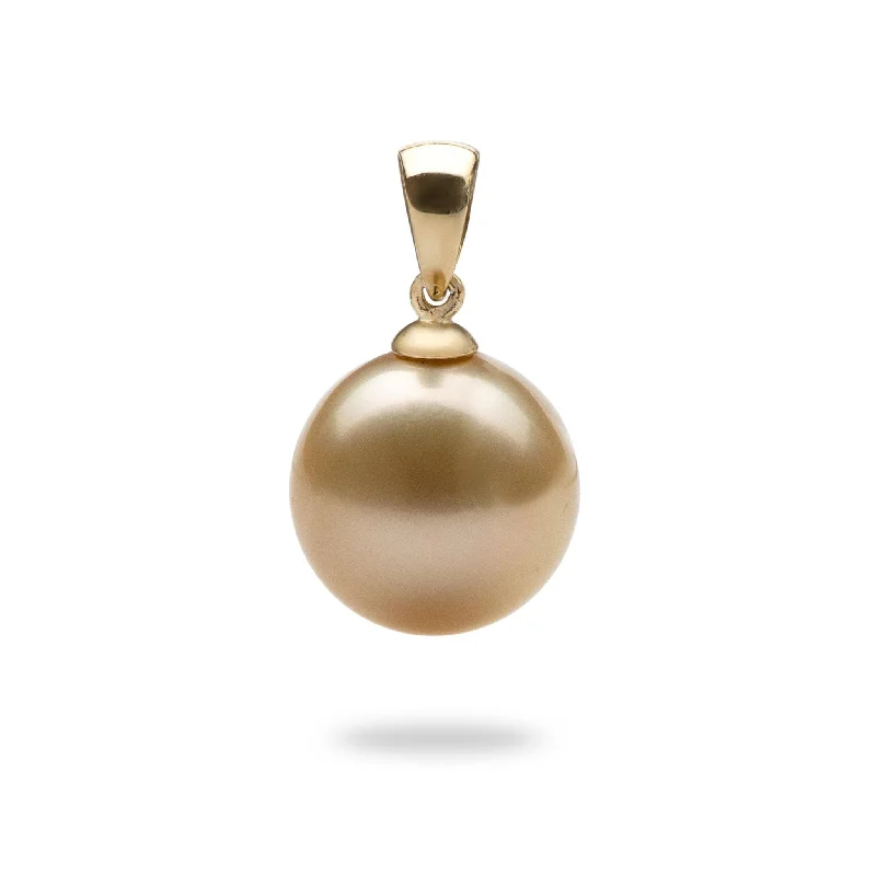 South Sea Gold Pearl Pendant in Gold - 14-15mm