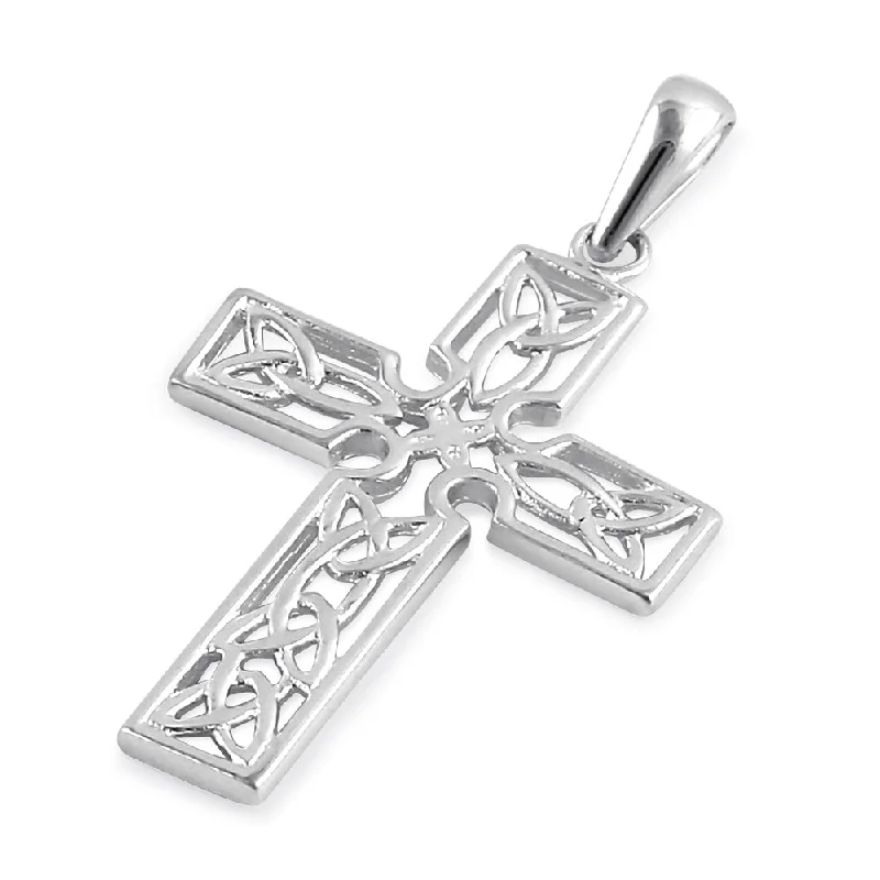 Sterling Silver Large Celtic Cross Pendant