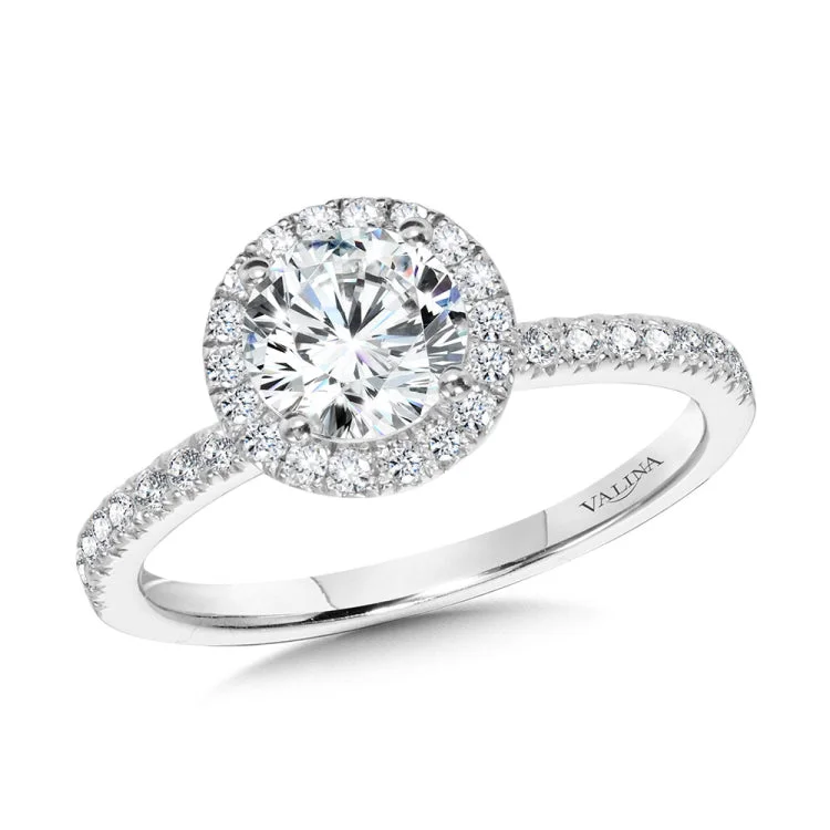 Classic Straight Halo Engagement Ring