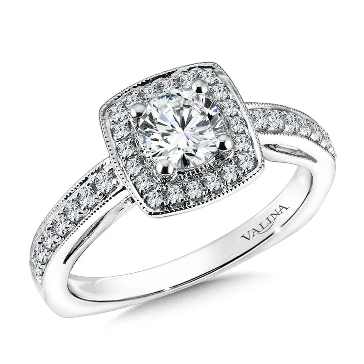 Cushion Shape Halo Diamond Engagement Ring