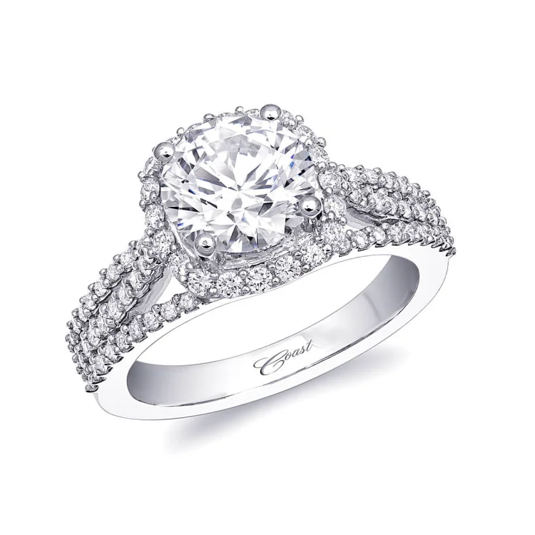 14 KT Engagement ring in White Gold