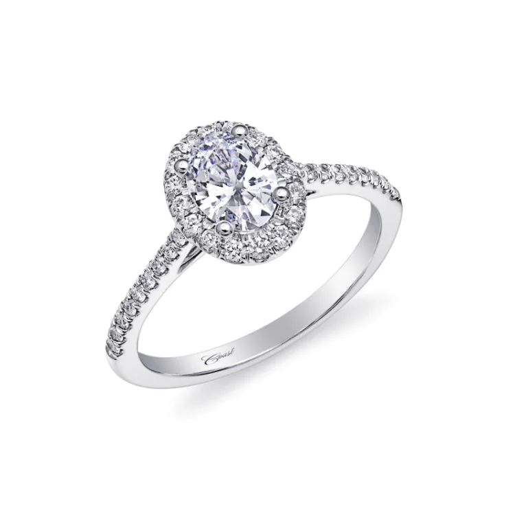 14 KT White Gold Engagement Ring With 0.29 ctw