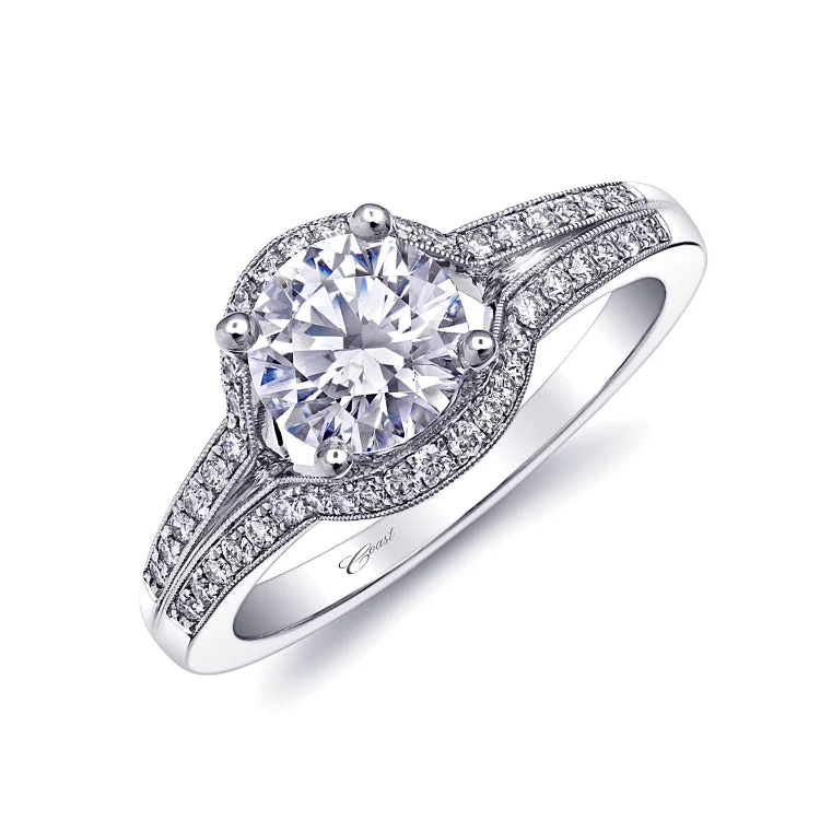 14 KT Engagement ring in White Gold