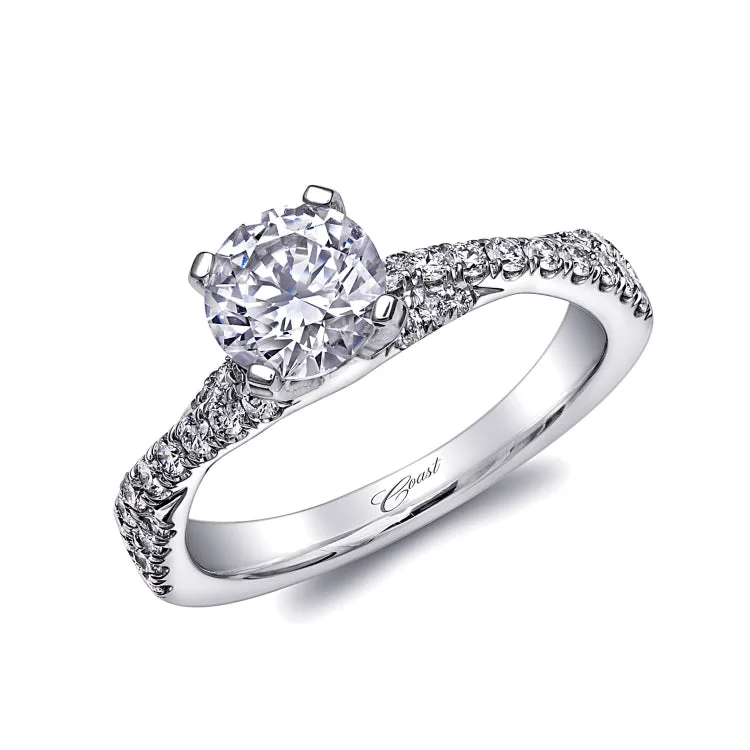 14 KT Engagement ring in White Gold