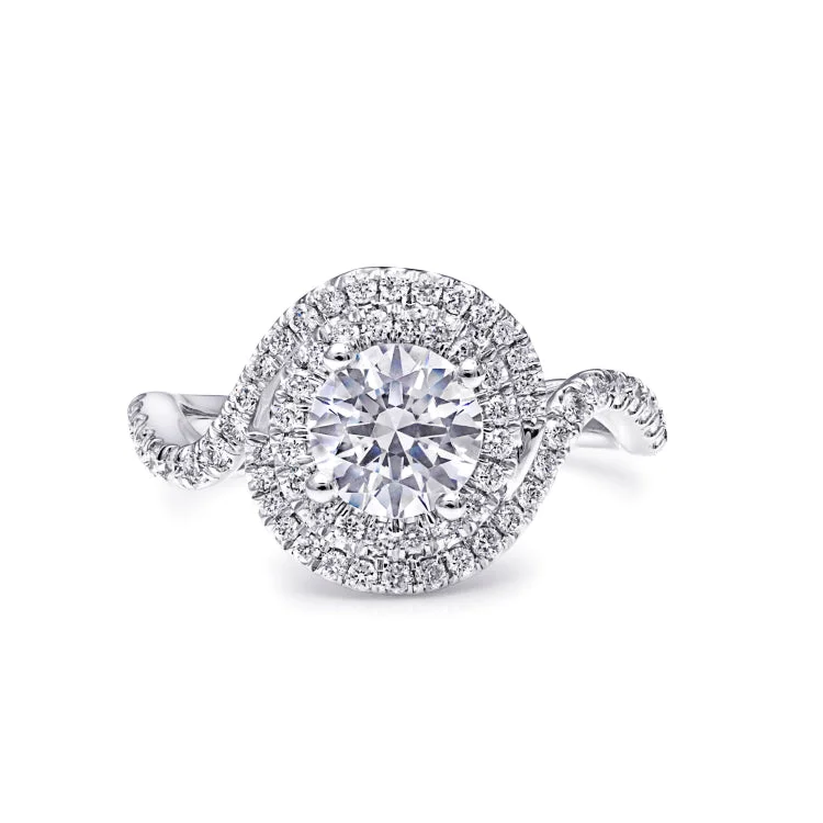 14 KT Engagement ring in White Gold