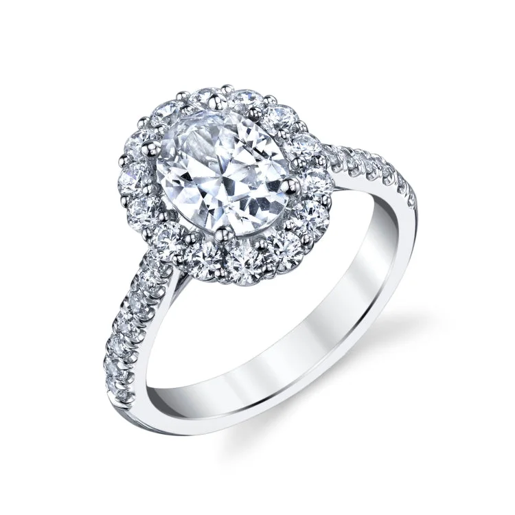 14 KT Engagement ring in White Gold