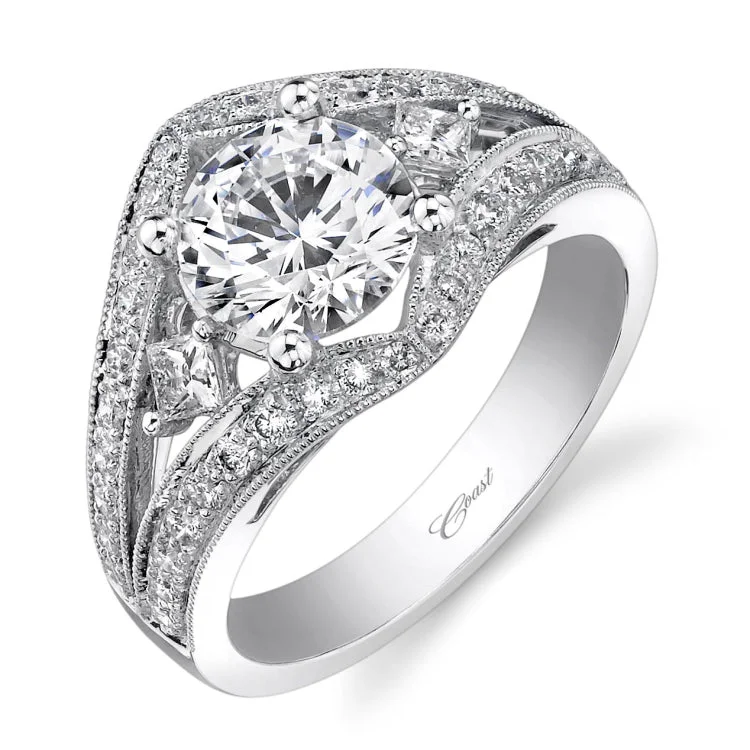 14 KT Engagement ring in White Gold