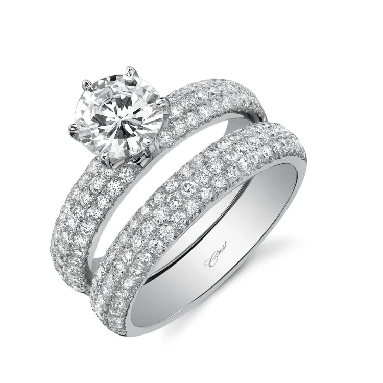 14 KT Engagement ring in White Gold