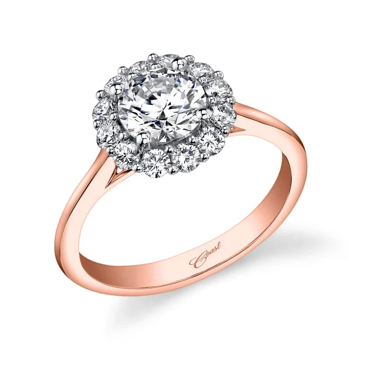 14 KT Engagement ring in Rose/Pink Gold