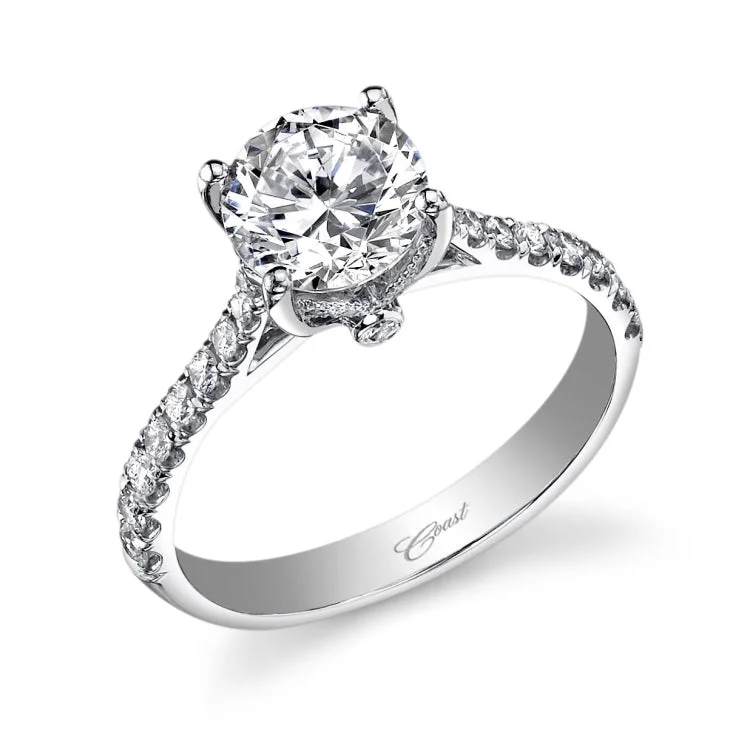 14 KT Engagement ring in White Gold