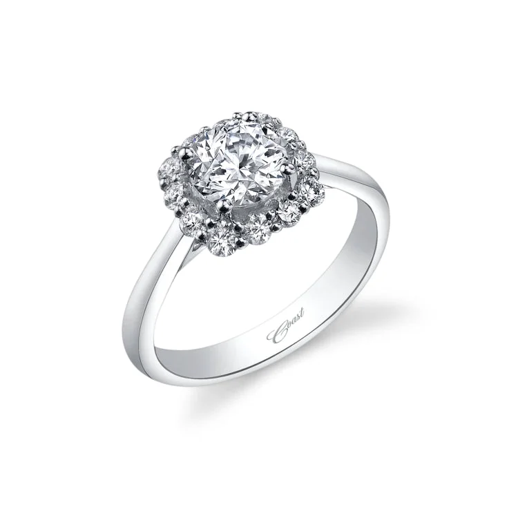 14 KT Engagement ring in White Gold