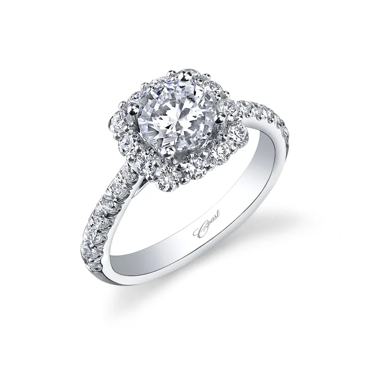 14 KT Engagement ring in White Gold