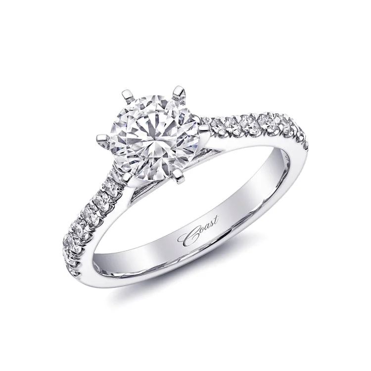 14 KT Engagement ring in White Gold