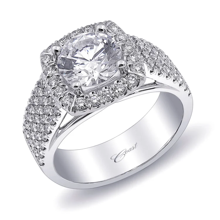 14 KT Engagement ring in White Gold