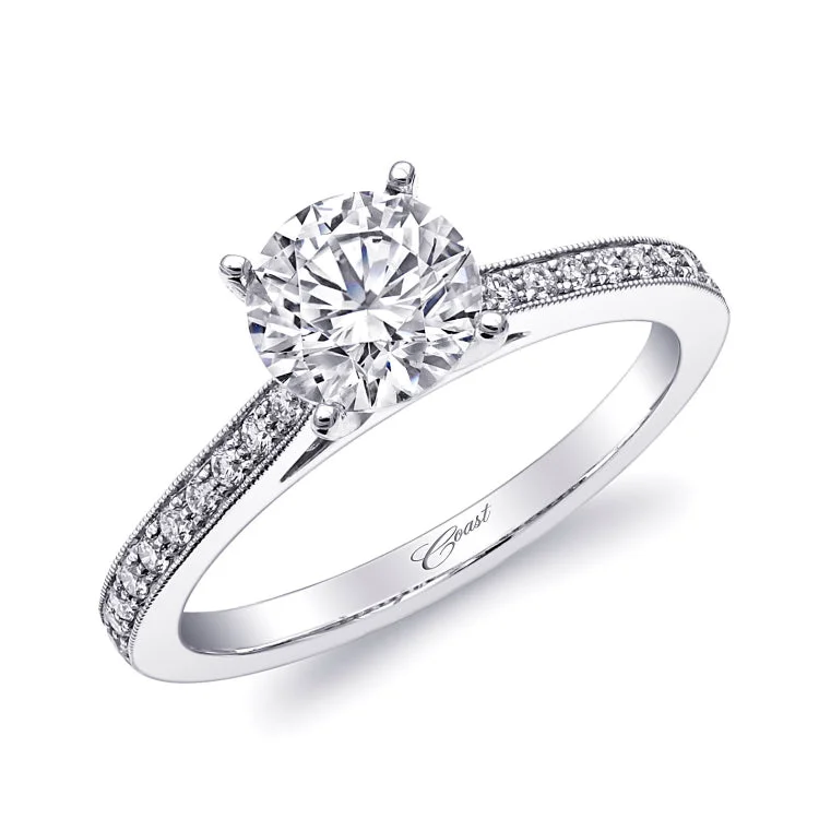 14 KT Engagement ring in White Gold