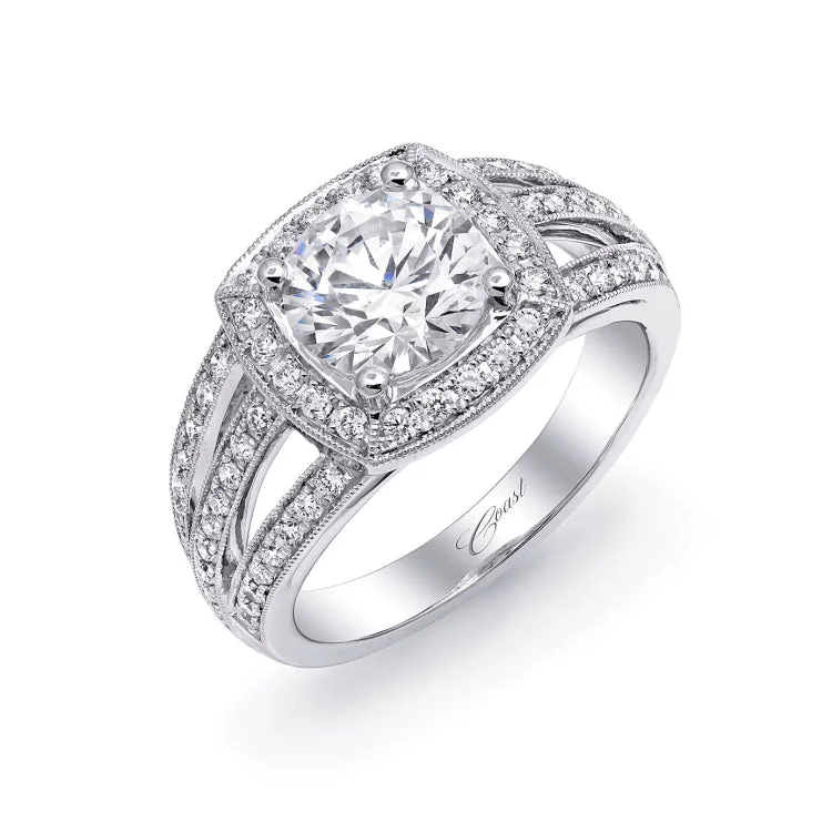 14 KT Engagement ring in White Gold