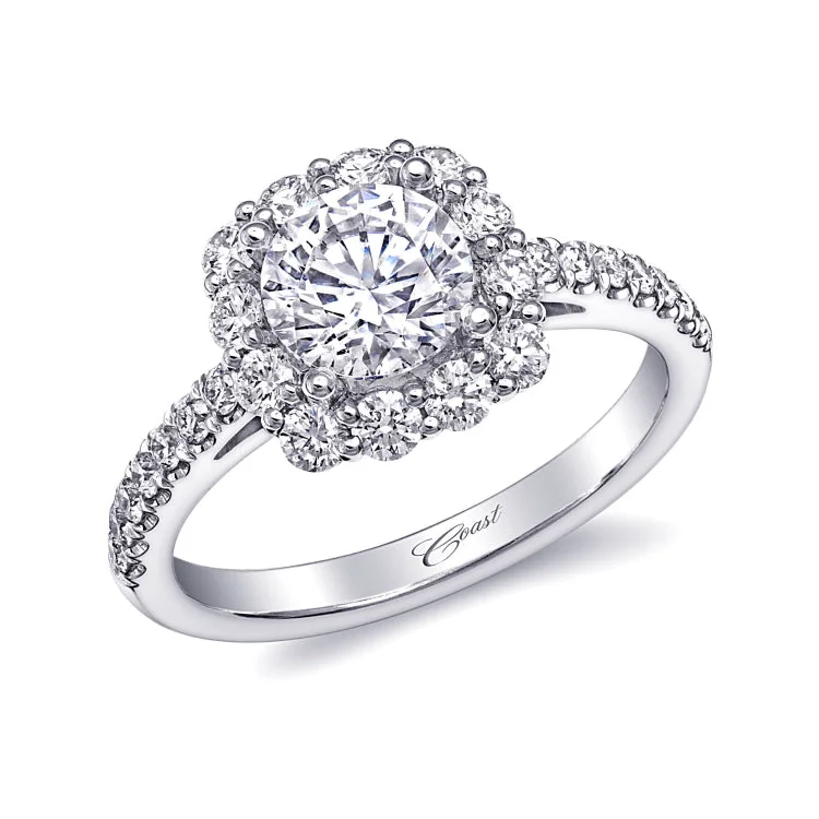 14 KT Engagement ring in White Gold