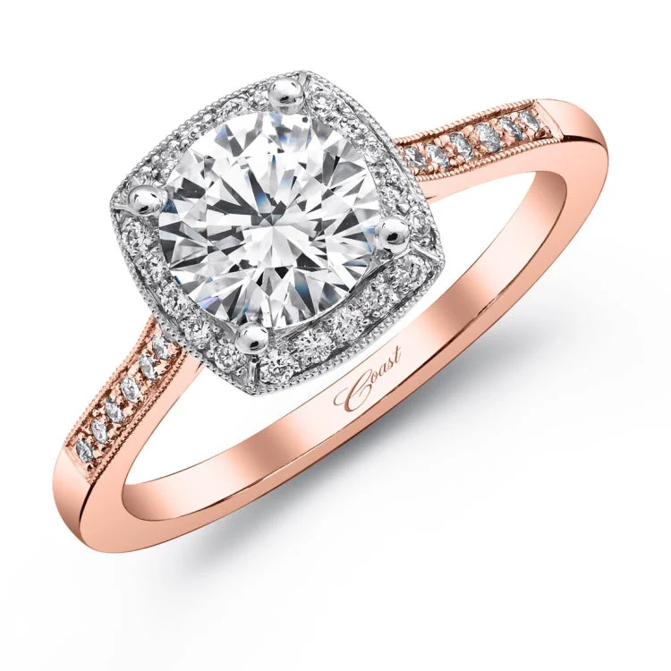 14 KT Engagement ring in Rose/Pink Gold