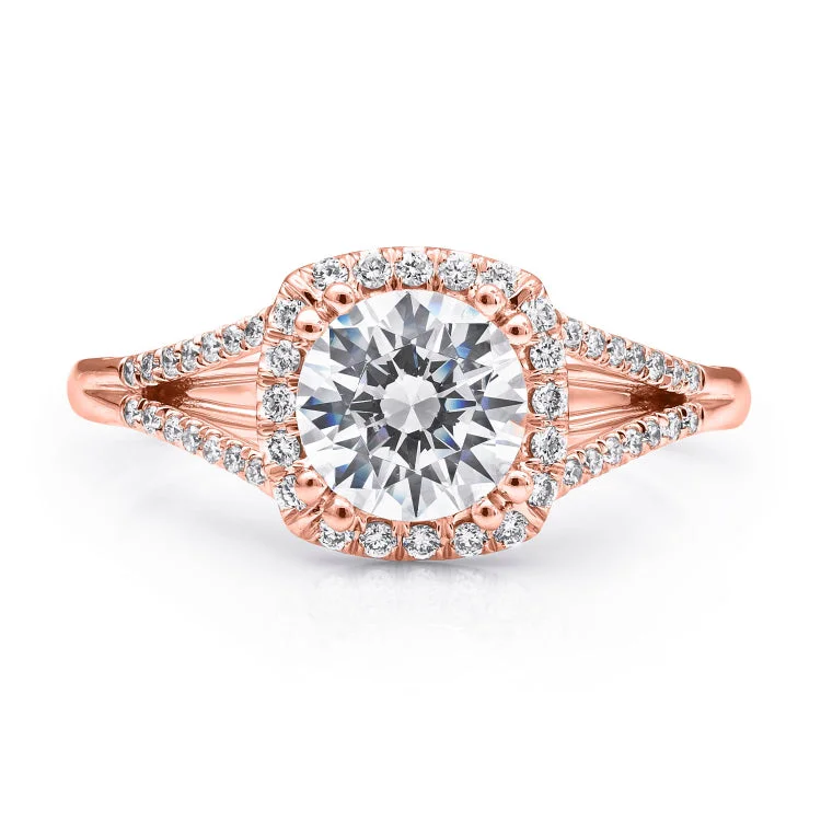 14 KT Engagement ring in Rose/Pink Gold