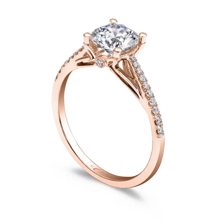 14 KT Engagement ring in Rose/Pink Gold