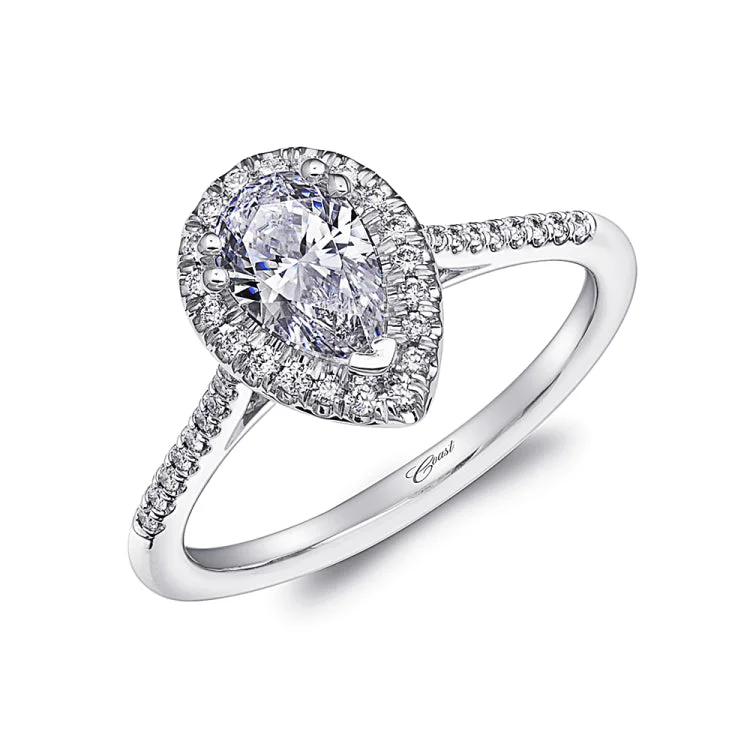 14 KT White Gold Engagement Ring With 0.18 ctw