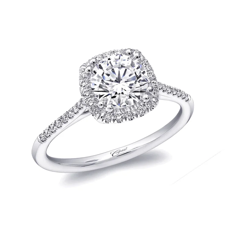 14 KT White Gold Engagement Ring With 0.17 ctw