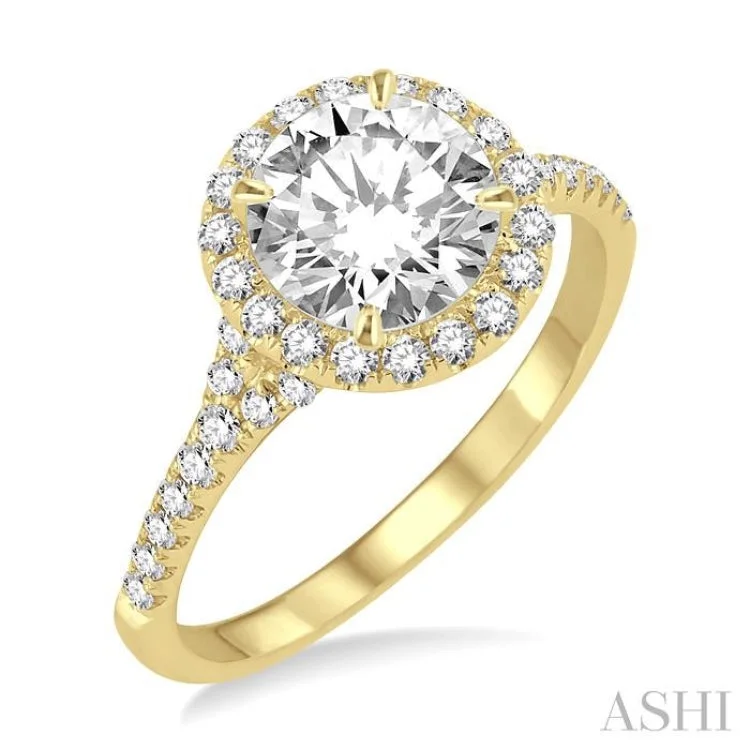 3/8 Ctw Diamond Semi-mount Engagement Ring in 14K Yellow Gold