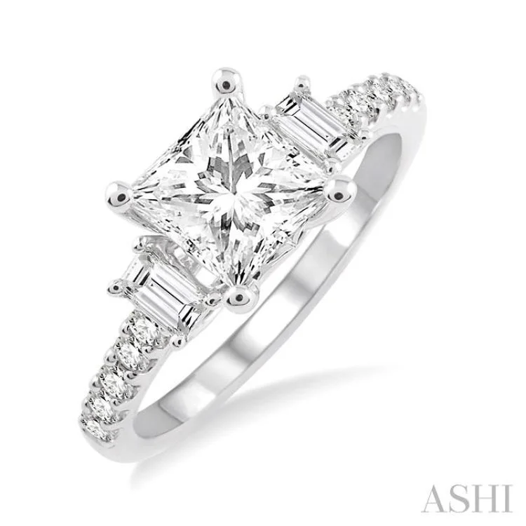 3/8 Ctw Diamond Semi-Mount Engagement Ring in 14K White Gold