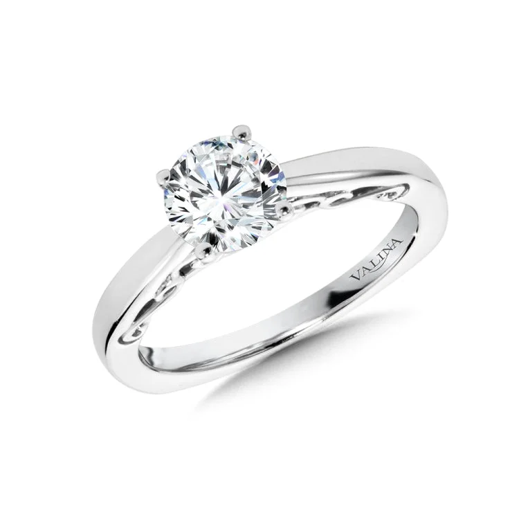 Solitaire Diamond Engagement Ring w/ Spiral Undergallery