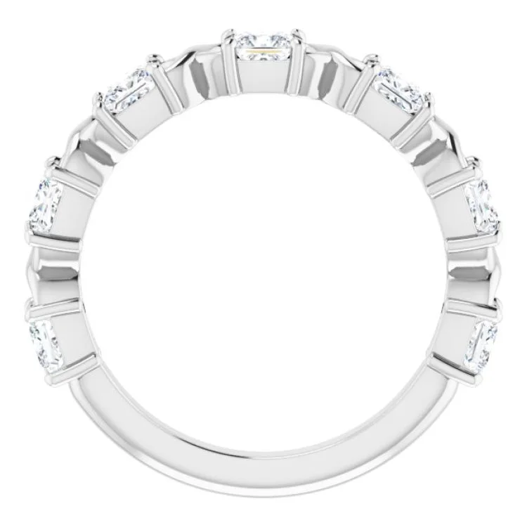 14K White 1 1/8 CTW Natural Diamond Anniversary Band