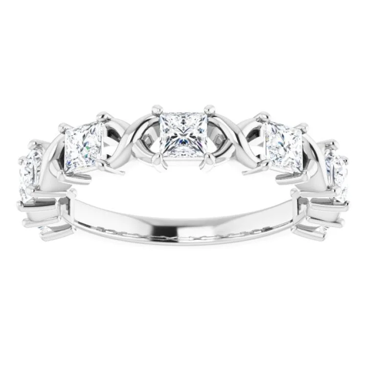 Platinum 1 1/8 CTW Natural Diamond Anniversary Band