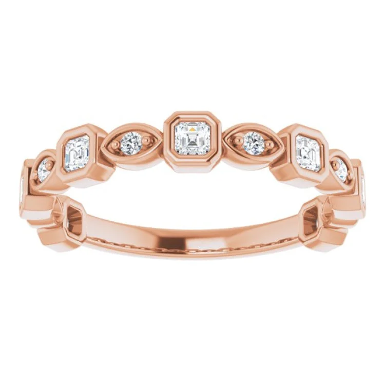 14K Rose 3/8 CTW Natural Diamond Anniversary Band