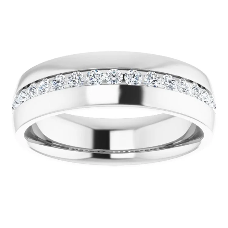 14K White 1/2 CTW Natural Diamond Band