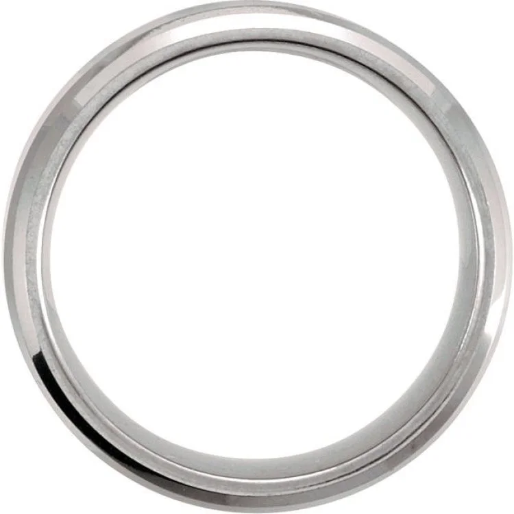 Tungsten 8 mm Beveled-Edge Band with Satin Center Size 7