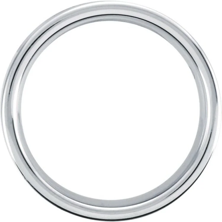 White Tungsten 6 mm Grooved Band Size 11