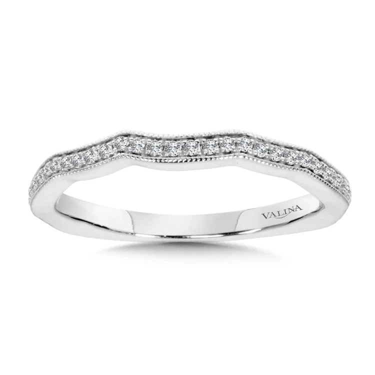 True fit matching diamond wedding band and a beautiful reminder of that special day for years to come.