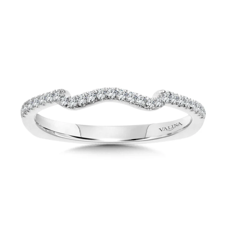 True fit matching diamond wedding band and a beautiful reminder of that special day for years to come.