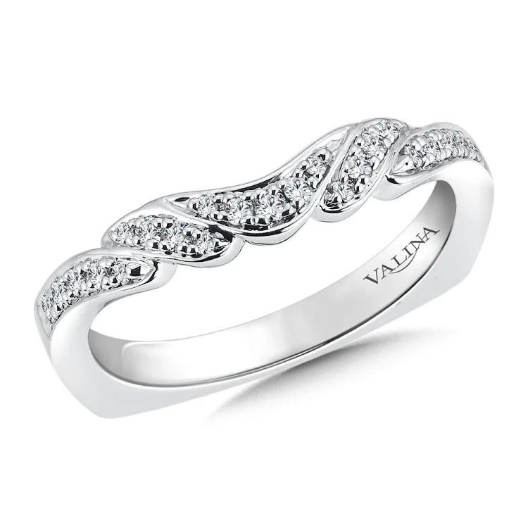 True fit matching diamond wedding band and a beautiful reminder of that special day for years to come.