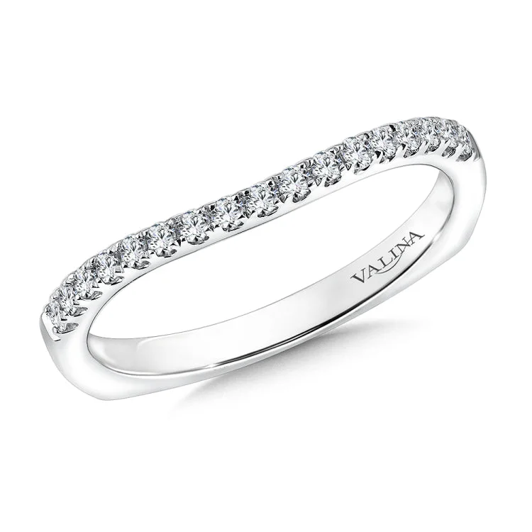 True fit matching diamond wedding band and a beautiful reminder of that special day for years to come.