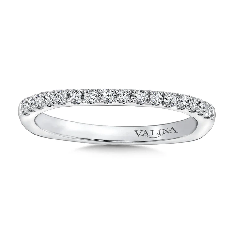 True fit matching diamond wedding band and a beautiful reminder of that special day for years to come.