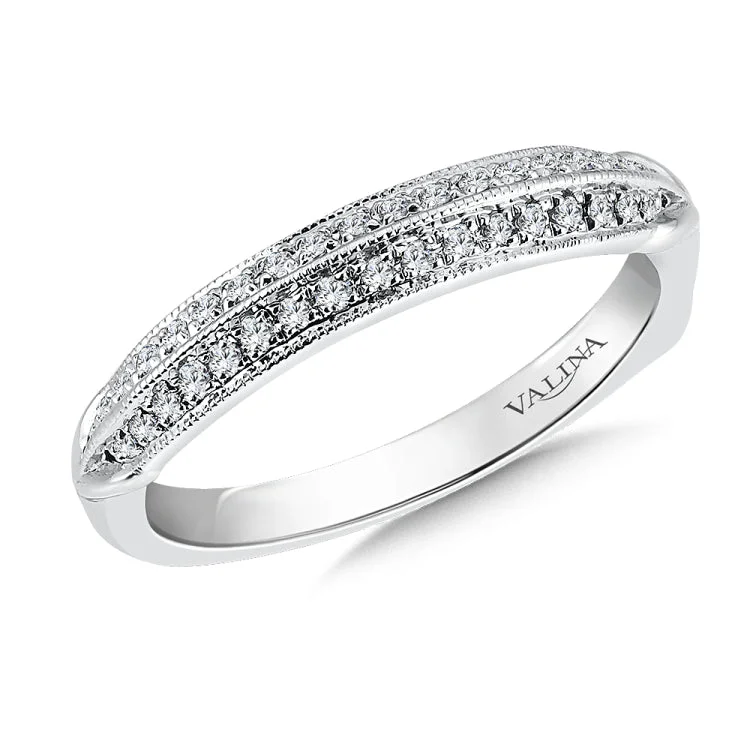 True fit matching diamond wedding band and a beautiful reminder of that special day for years to come.