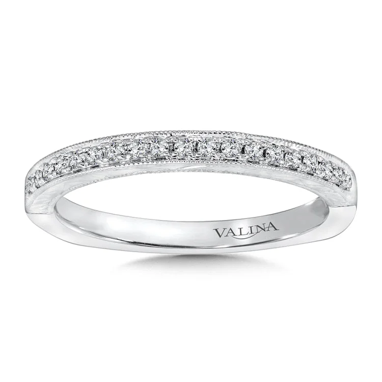 True fit matching diamond wedding band and a beautiful reminder of that special day for years to come.